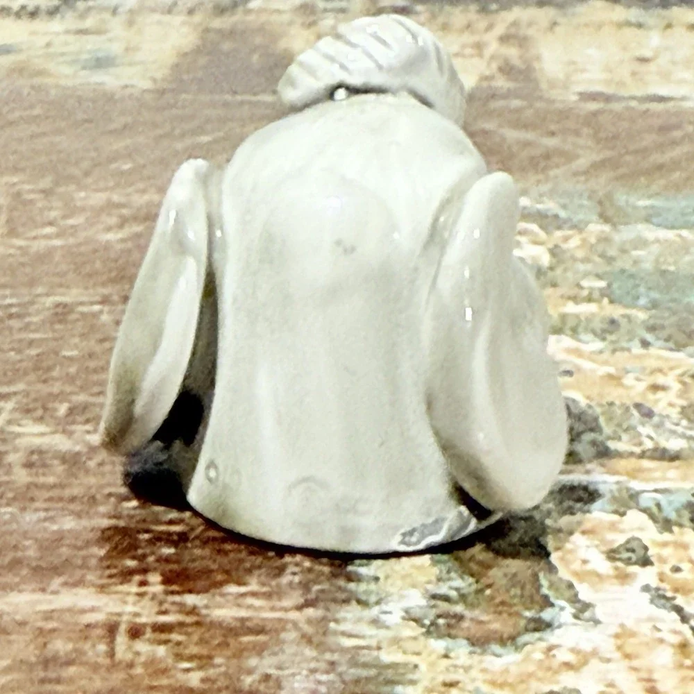 Spoontiques Pewter Thimble Elephant‎ Head Vtg 1980 Animal Mini Figurine Painted